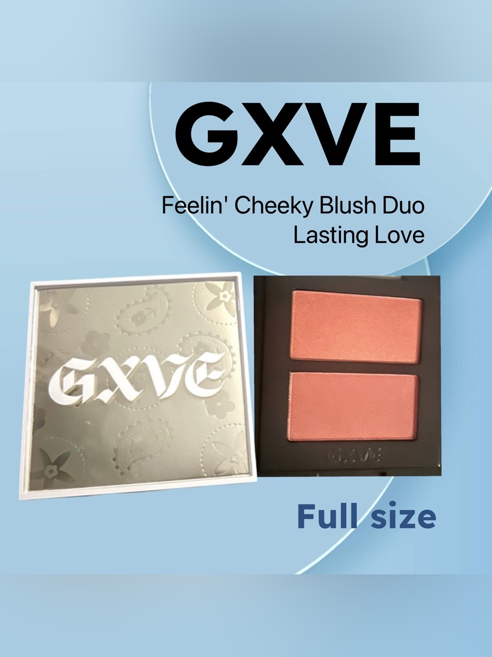 ⬇️🇺🇸🆕NIB GXVE |FULL| Lasting Love Feelin' Cheeky Talc-Free Blush Duo**